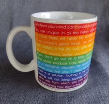 Vintage 1981 Success Rainbow Motivational Mug Tuscany Collection Made in Japan