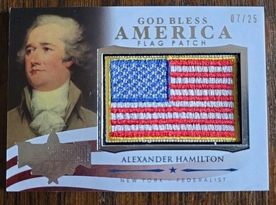 Decision 2024 Alexander Hamilton Bless America Flag Patch #GBA4 Silver #'d 7/25