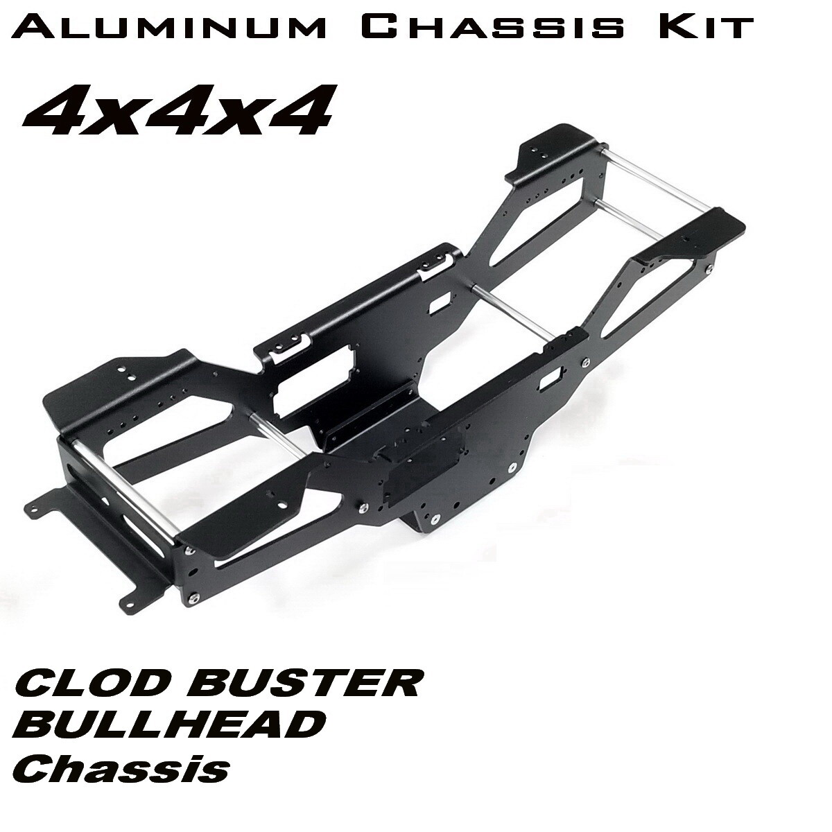 Plaque De Châssis Aluminium Pour Tamiya Clod Buster/Bullhead - Fixation Carrosserie, Noire, Neuve