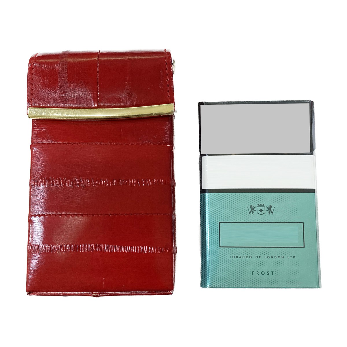 Genuine Eel Skin Leather Sliding Cigarette Case Wallet Tobacco Case