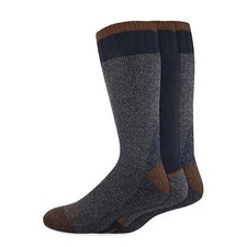 Dickies Men's 3-Pack Heavyweight Cotton Thermal Crew Socks - Fits Shoe Size 6-12