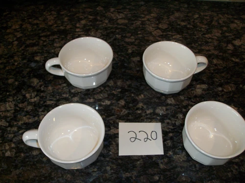 NEW PFALTZGRAFF HERITAGE ALL WHITE STONEWARE 8 COFFEE MUGS TEA CUPS  10 OZ