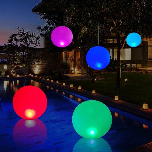 Floating Ball Pool Light Solar Powered 4 PCS, 14 Inch Inflatable Hangable IP6... - Picture 7 of 7