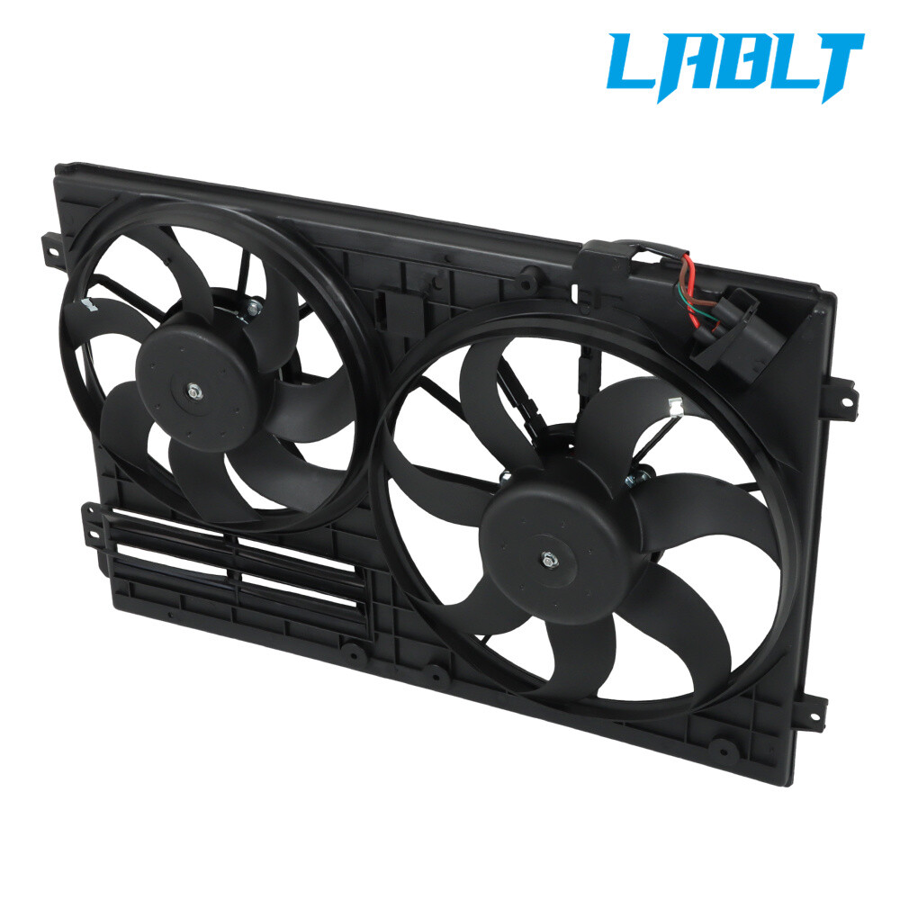 Dual Radiator Cooling Fan For Audi A3, VW Jetta, CC, Golf, Beetle - Fits 1.8L, 1.9L, 2.0L (2005-2017)