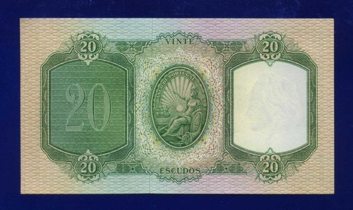 Portugal Banknotes 20 Escudos 1959 Pi153B UNCIRCULATED 03479 - Picture 2 of 2