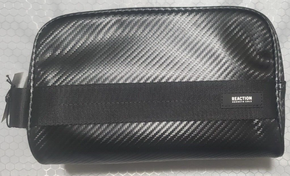 * NEW 2024 Mens Black Designer Kenneth Cole Man Travel Kit Bag Toiletry Case
