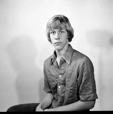 Vintage Negative B&W Med Format 1970's Yearbook Photo Blonde Boy Teen #38