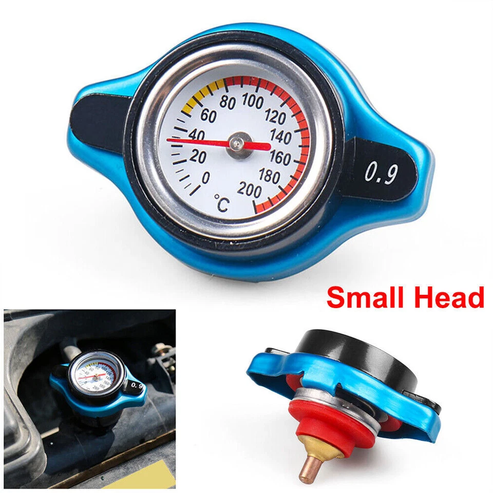 Para 0,9 Bar Cabezal Pequeño Medidor de Temperatura de Agua Carreras Medidor Termostático Tapa Radiador Foto 4 de 4