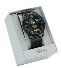 Disney MK8036 Mickey Mouse Black Plated Mesh Band Analog Watch