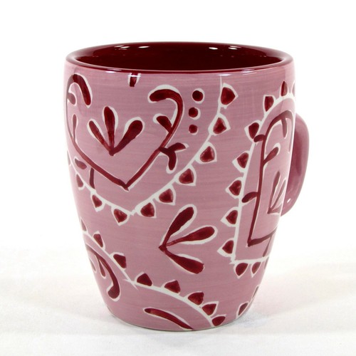 Laurie Gates VALENTINE HEARTS 12oz Mug Set 2Pc Pink Red Love - Picture 3 of 12