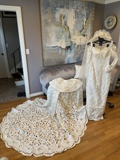 Wedding Dress From 1998 w/ Train And Veil / Ivory