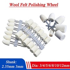 Wool Felt Polishing Bobs Burr Point Buff Wheel 2.35/3mm Shank For Rotary Tools