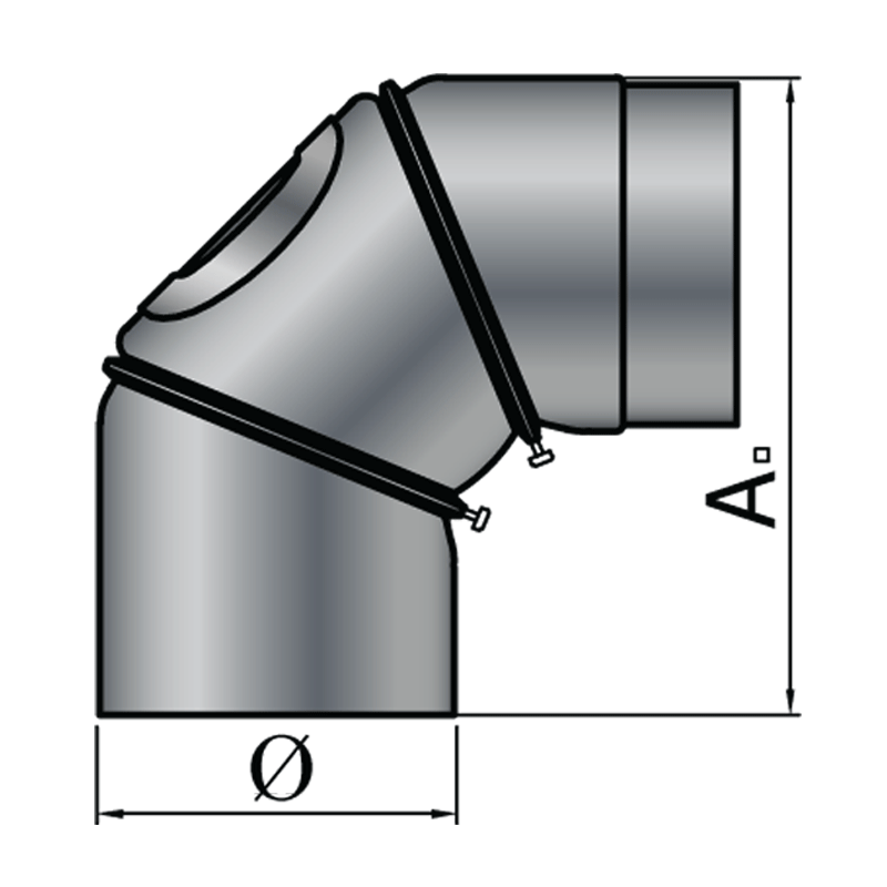 Pelletrohr Bogen 90° – 100 Mm, Grau/schwarz – Für Kamin & Pelletofen