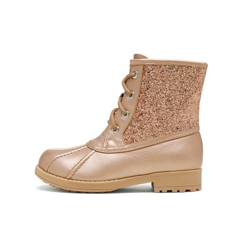 DREAM PAIRS Girls Toddlers Glitter Combat Boots Side Zipper Fashion Ankle Boots - Picture 21 of 41