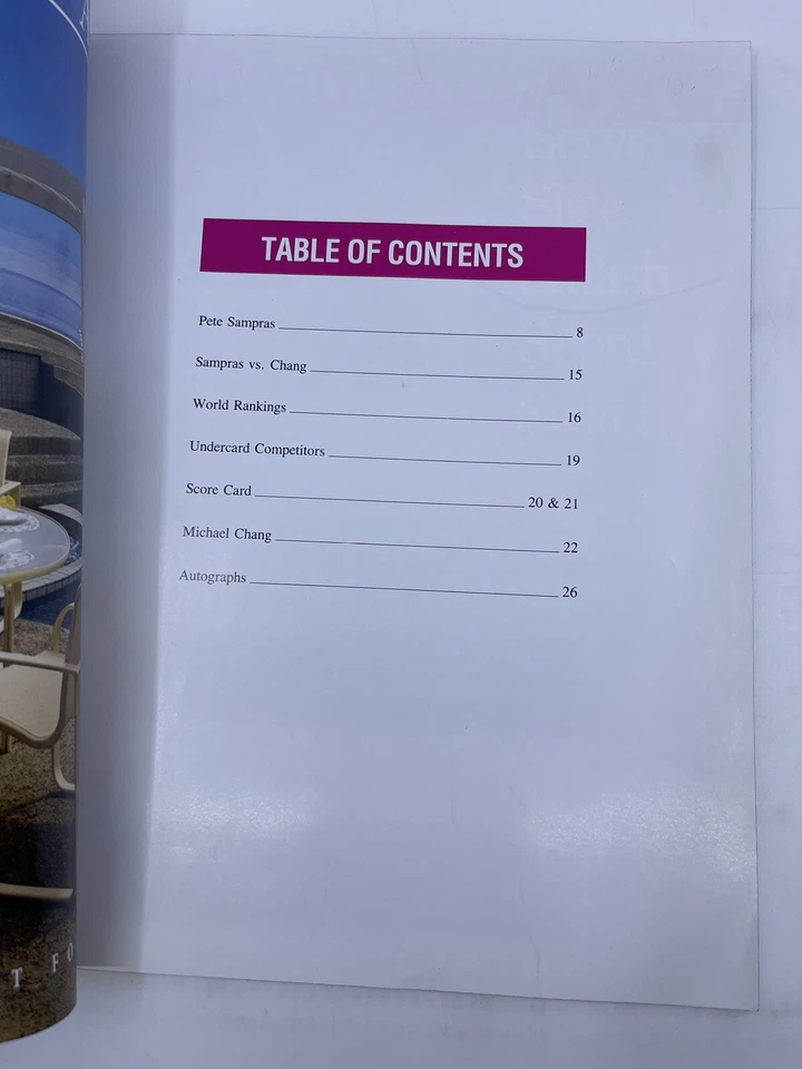 PROGRAMA OFICIAL DE TENIS Diciembre 1990 Pete Sampras V. Michael Chang + entradas RARO Foto 3 de 4