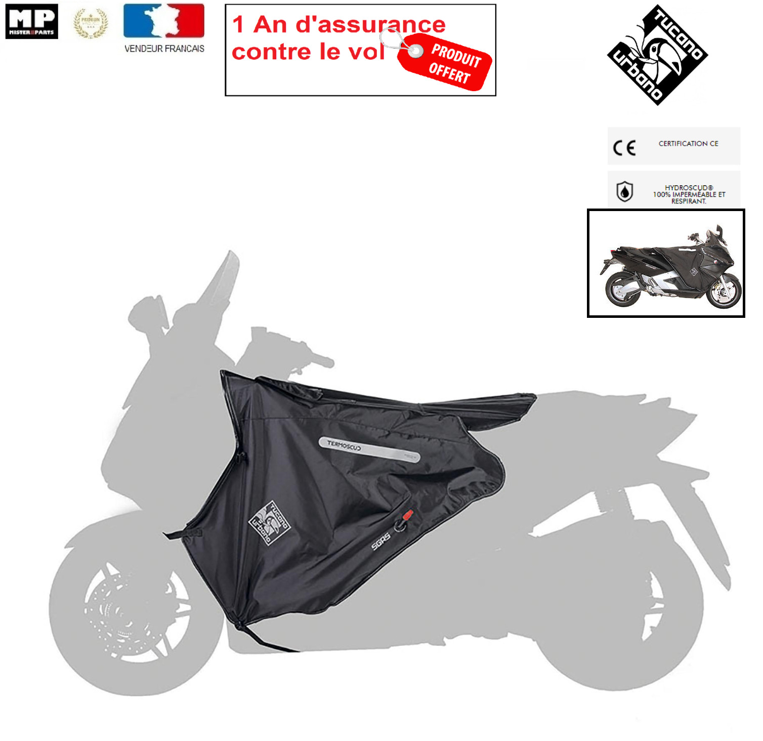 Tablier étanche R0072 avec système anti-flottement SGAS pour Aprilia SRV 850