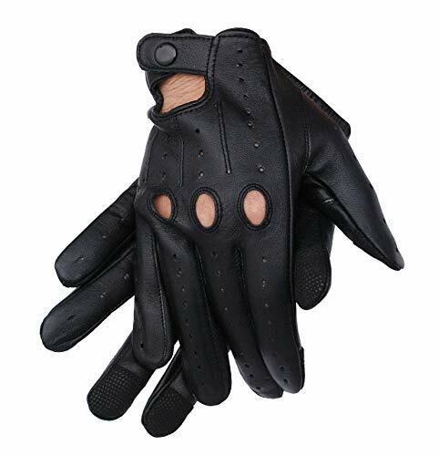 Genuine Sheep Leather Driving Gloves with Knuckle Holes and