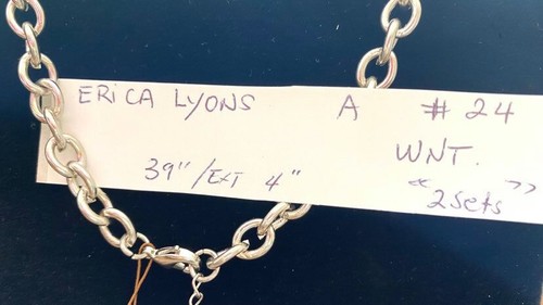 Erica Lyons Multishape Pendant Gold Plated Necklace 39" $78 NWT #24 - Picture 8 of 8