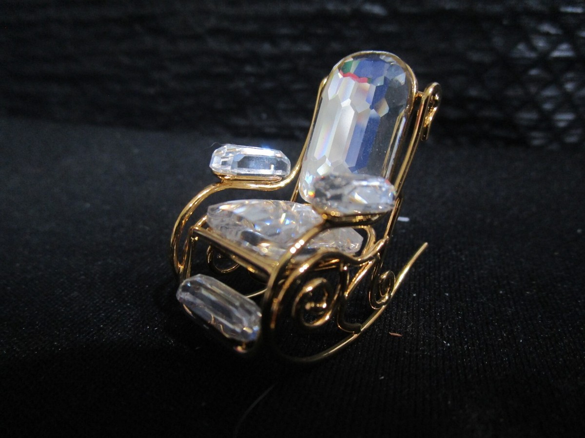 Swarovski - 18K Gold Rocking Chair - Crystal Figurine - In Box | eBay