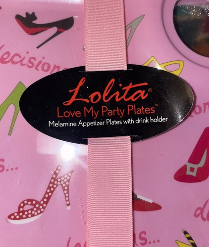 LOLITA Love My Party Plates Melamine App Plates With Drink Holder NIP Stiletto - Picture 4 of 11