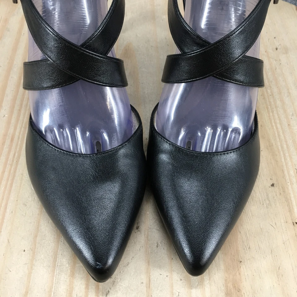 Zapatos de tacón LifeStride para mujer 10 M Ver esto informales con correa cruzada en punta negros Foto 4 de 4