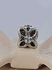 Authentic Pandora Sterling Silver PETAL FLOWER Clear CZ #790260CZ