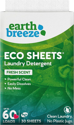  Detergent Sheets Fresh Scent - 60 Loads,Laundry Detergent 30 Sheets