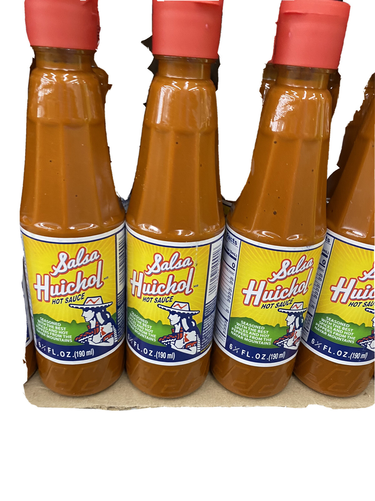Lot Of 4 Salsa Picante HUICHOL Bottles Mexican Hot Sauce Snacks