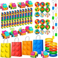 Building Block Birthday Party Favors,62 Pcs Building Blocks Party Favors Set