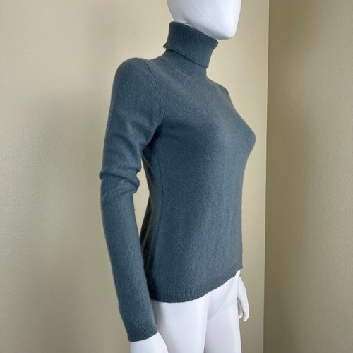 Garnet Hill Damen Gr. XS Blau Essential Kaschmir Rollkragen Pullover Minimal - Bild 14 von 14