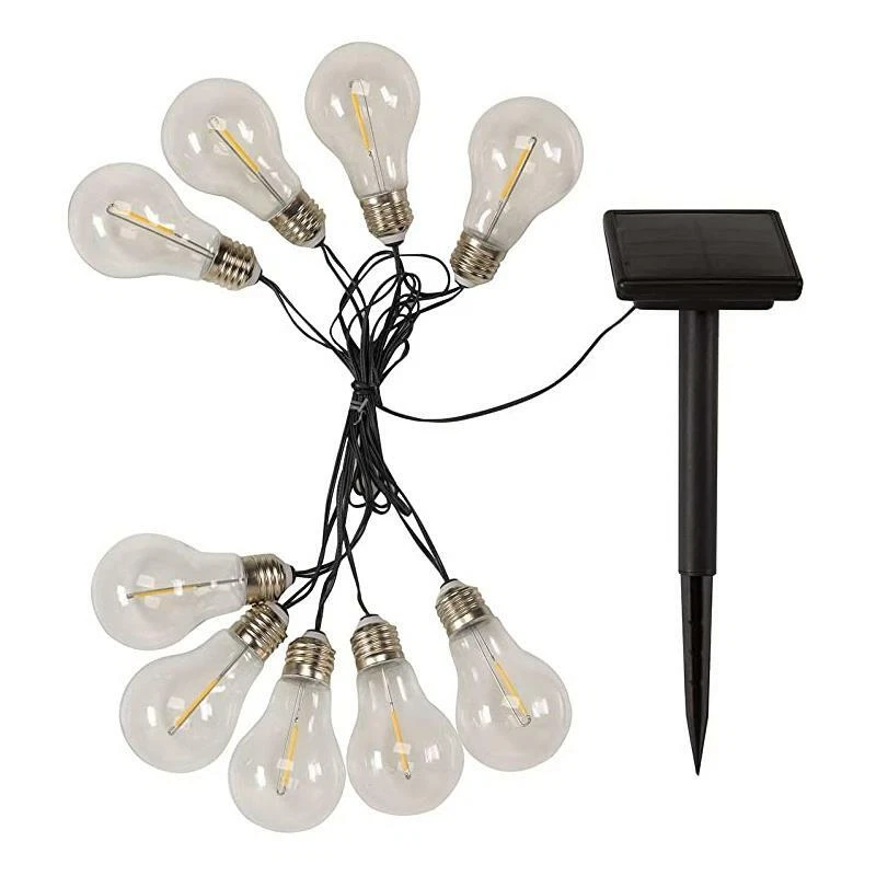 Smart Garden Solar Power Outdoor Eureka Retro Lightbulbs LED String Lights 3.8m - Image 2 of 3