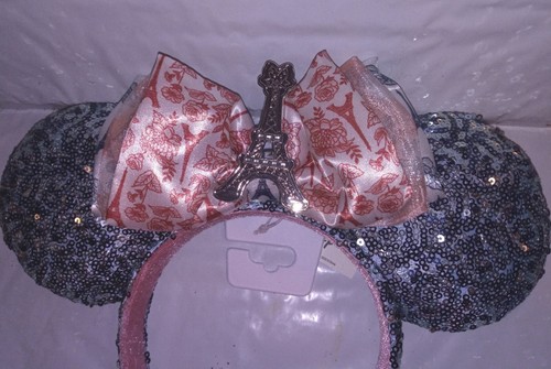 Orejas diadema de la Torre Eiffel de Disney Francia París nuevas lentejuelas - Imagen 2 de 3