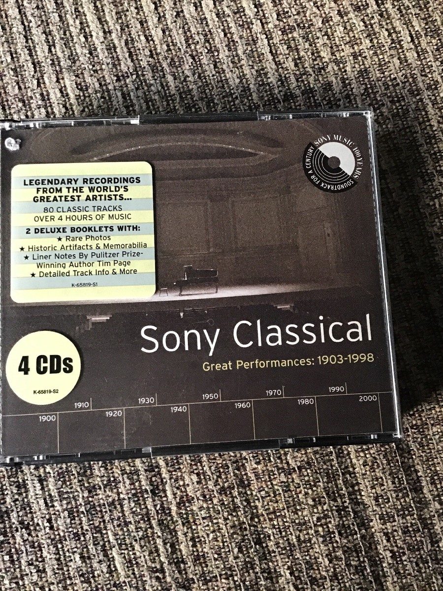 SONY CLASSICAL 4 CDs GREAT PERFORMANCES 1903-1998 GREATEST ARTISTS