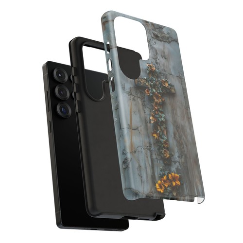Cross Floral Vines Gray Phone Case for iPhone, Samsung Galaxy, Pixel - 第 130/240 張圖片