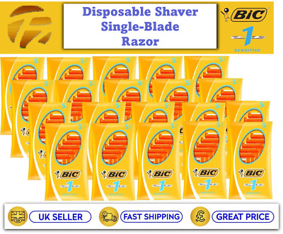 BIC 1 Sensitive Single Einweg Rasierklinge für Männer Bart Komfort Rasierstab