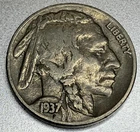 1937-P Buffalo 🦬 Indian Head Nickel 5c VF Very Fine SR663