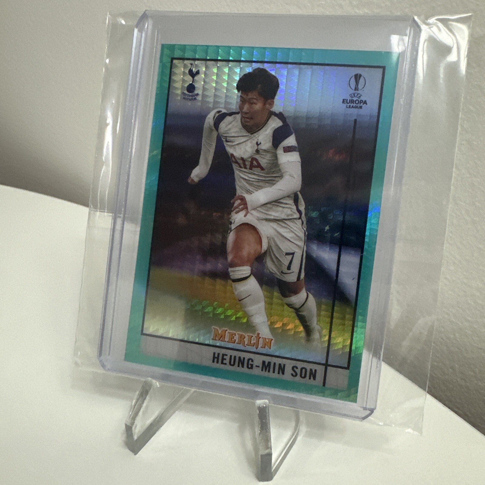 2020-21 Topps Merlin Chrome UEFA Heung-Min Son Aqua Prism Refractor #44 Hotspur