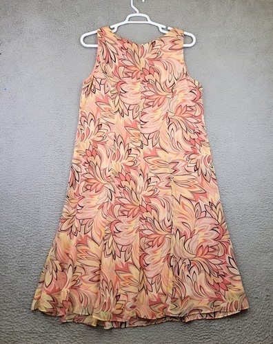 Studio I Women’s Dress Pink Floral Maxi Chiffon Shift Sleeveless V-Neck Flowy - Picture 12 of 18