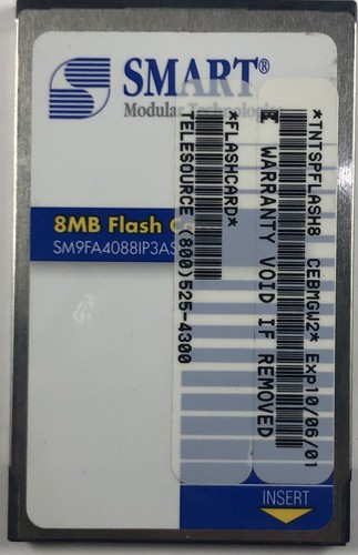 Smart Modular Technologies 8MB PCMCIA Flash Memory Card- SM9FA4088IP3ASD - 第 1/1 張圖片