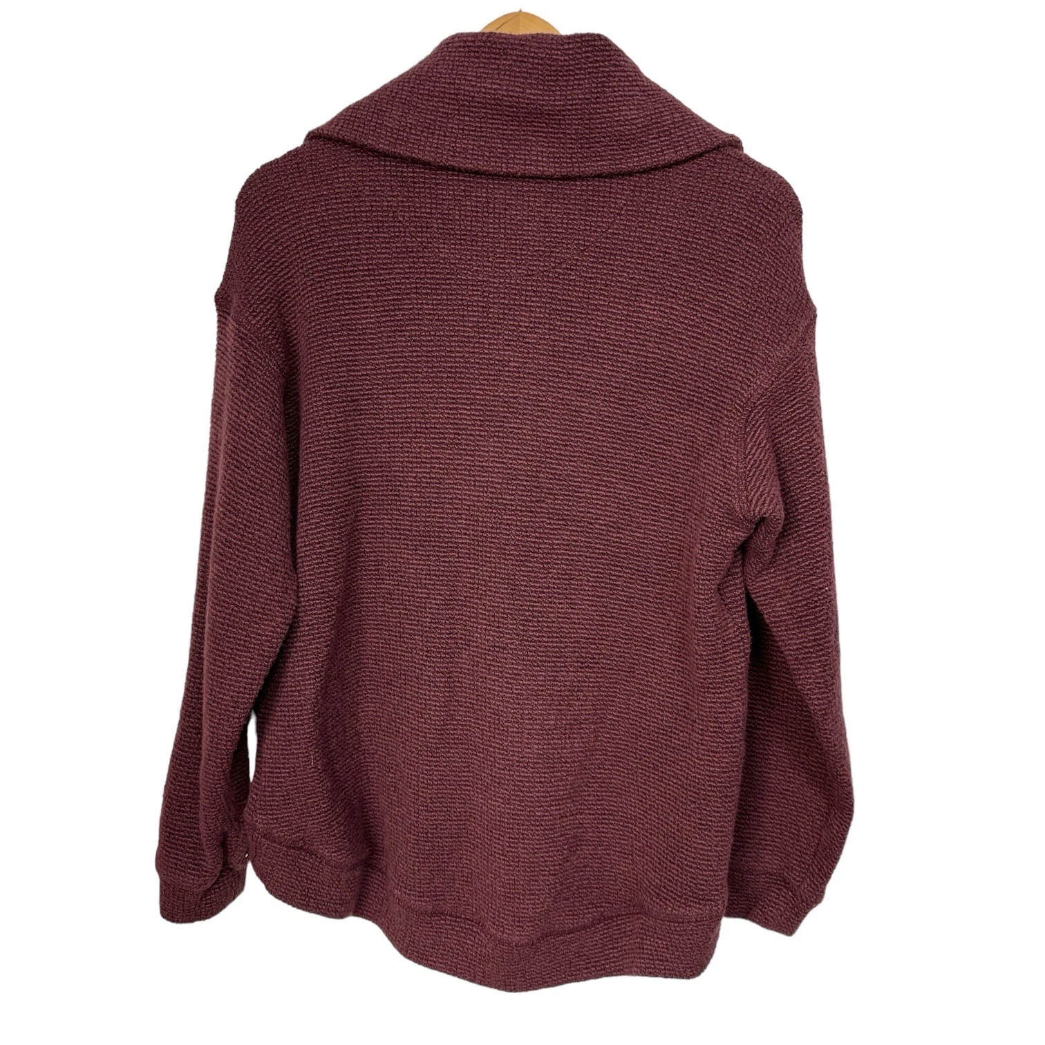 sweaty-betty restful bouclé long-sleeve 1/4 zip pullover sweater