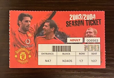 2003 / 2004 Cristiano Ronaldo Manchester United Debut Season Ticket CR7 Portugal