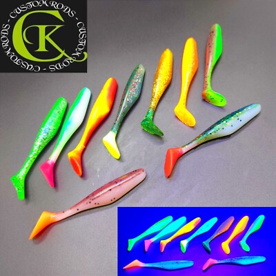 5x Jenzi River Shad 9cm NEU 20 verschiedene Farben Gummifisch Barsch Stint Bass 