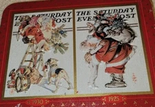 The Saturday Evening Post Christmas Playing Cards  2 Decks With Tin 1996 NEW Vtg