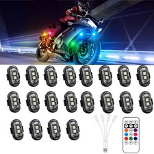 20 Pods Wireless RGB Strobe Lights w/Remote Control LED Flash Warning Lights Kit