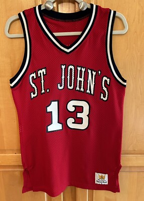 St. John's Red Storm Mark Jackson Jersey Sand Knit Size Small #13