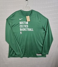 NIKE Boston Celtics Shooting Shirt Large Men Green White NBA Team Issue Dri-Fit