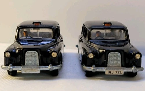 Lot of (2) Vintage Dinky Toys - Austin Taxi 284 Black Cab With Driver