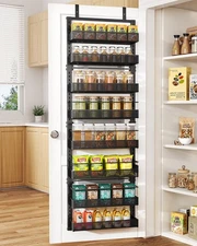 Over the Door Pantry Organizer - 8 Tier Adjustable Pantry Door Spice Organize...