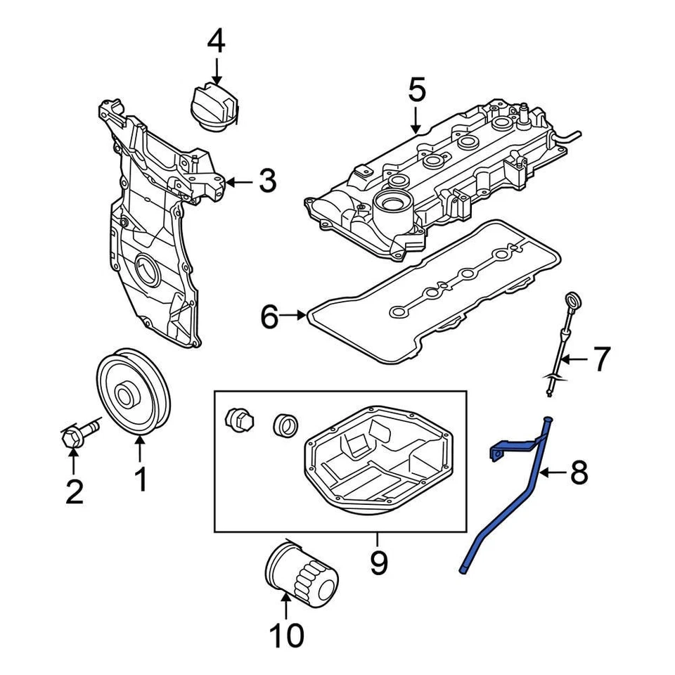 For Nissan Versa Note 2014-2019 Nissan 11150ED00A Engine Oil Dipstick Tube Foto 2 de 2