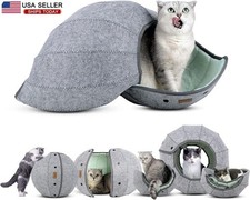 Interactive Cat Toy Cat Tunnel Toy Soft Felt Cat Bed Cave Play  3 Catnips